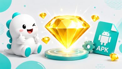 BIGO LIVE mascot beside Diamonds and an Android APK icon